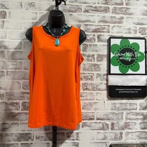 Peace Love World Vibrant Orange Tank Top women’s. XS